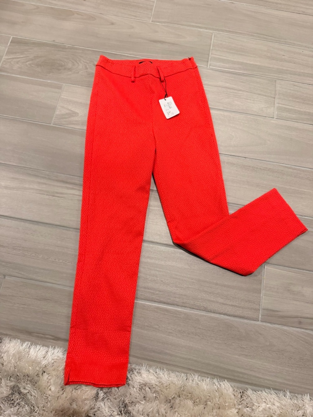Anita Vibrant Red Textured Trousers
